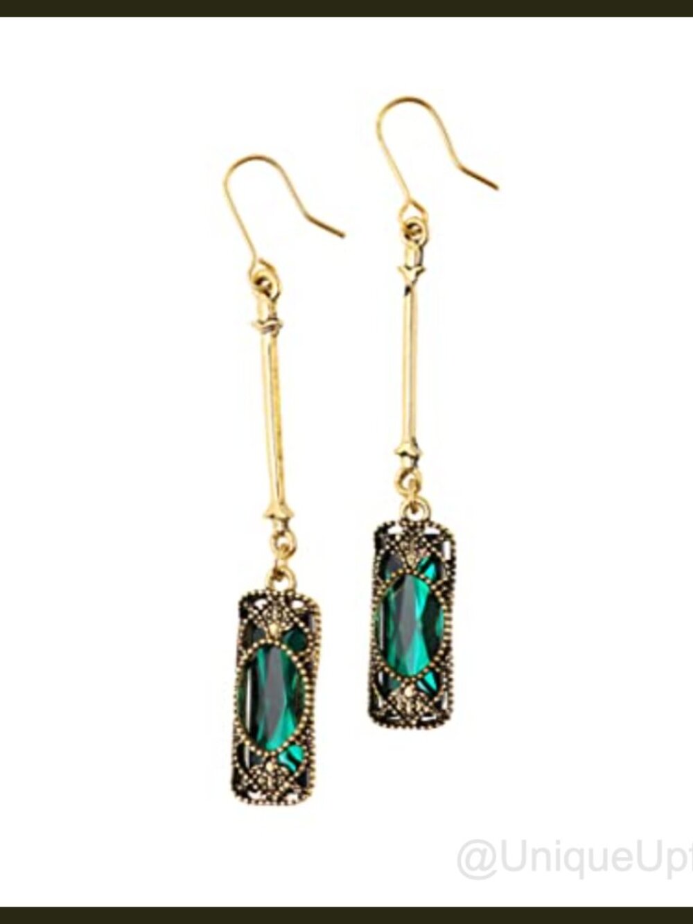 Zinc Alloy Created Emerald Drop Dangle Earrings